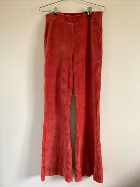 aerie Velour Boot-Cut Pants in Burnt Orange